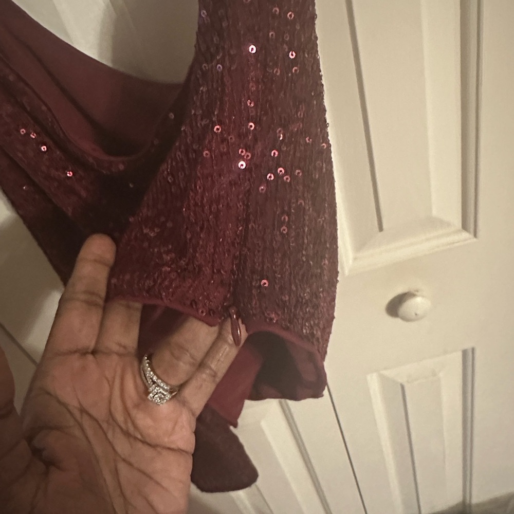 Lulu's Deep Red Sequin Gown